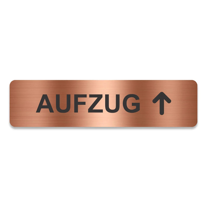 Blacked LaserTEC Leitsysteme - Acryl Schild - Eckig 4 x 16 cm - Selbstklebend - Kupfer gebürstet - Metall-Optik - UV beständig - Für Innen und Außen (Achtung)