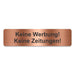 Blacked LaserTEC Leitsysteme - Acryl Schild - Eckig 4 x 16 cm - Selbstklebend - Kupfer gebürstet - Metall-Optik - UV beständig - Für Innen und Außen (Achtung)