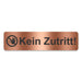 Blacked LaserTEC Leitsysteme - Acryl Schild - Eckig 4 x 16 cm - Selbstklebend - Kupfer gebürstet - Metall-Optik - UV beständig - Für Innen und Außen (Achtung)