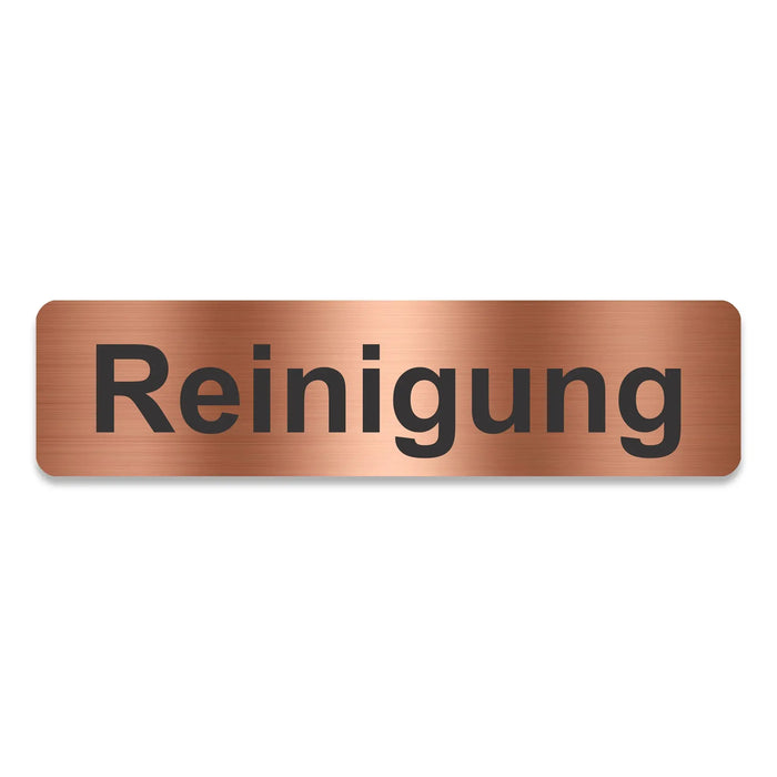 Blacked LaserTEC Leitsysteme - Acryl Schild - Eckig 4 x 16 cm - Selbstklebend - Kupfer gebürstet - Metall-Optik - UV beständig - Für Innen und Außen (Achtung)