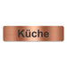 Blacked LaserTEC Leitsysteme - Acryl Schild - Eckig 4 x 16 cm - Selbstklebend - Kupfer gebürstet - Metall-Optik - UV beständig - Für Innen und Außen (Achtung)