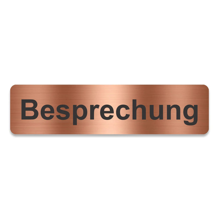 Blacked LaserTEC Leitsysteme - Acryl Schild - Eckig 4 x 16 cm - Selbstklebend - Kupfer gebürstet - Metall-Optik - UV beständig - Für Innen und Außen (Achtung)