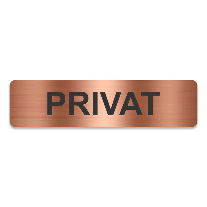 Blacked LaserTEC Leitsysteme - Acryl Schild - Eckig 4 x 16 cm - Selbstklebend - Kupfer gebürstet - Metall-Optik - UV beständig - Für Innen und Außen (Achtung)