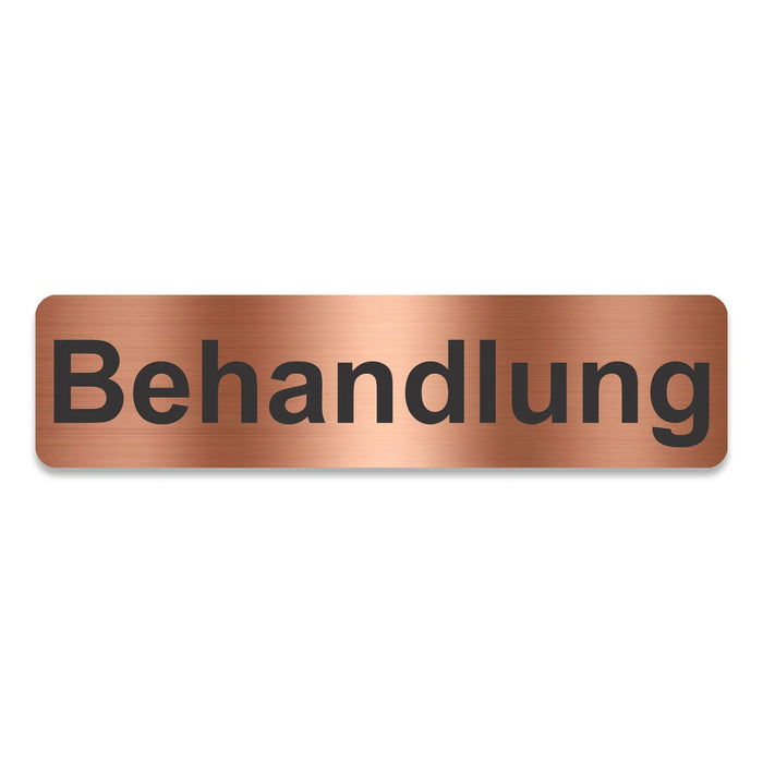 Blacked LaserTEC Leitsysteme - Acryl Schild - Eckig 4 x 16 cm - Selbstklebend - Kupfer gebürstet - Metall-Optik - UV beständig - Für Innen und Außen (Achtung)