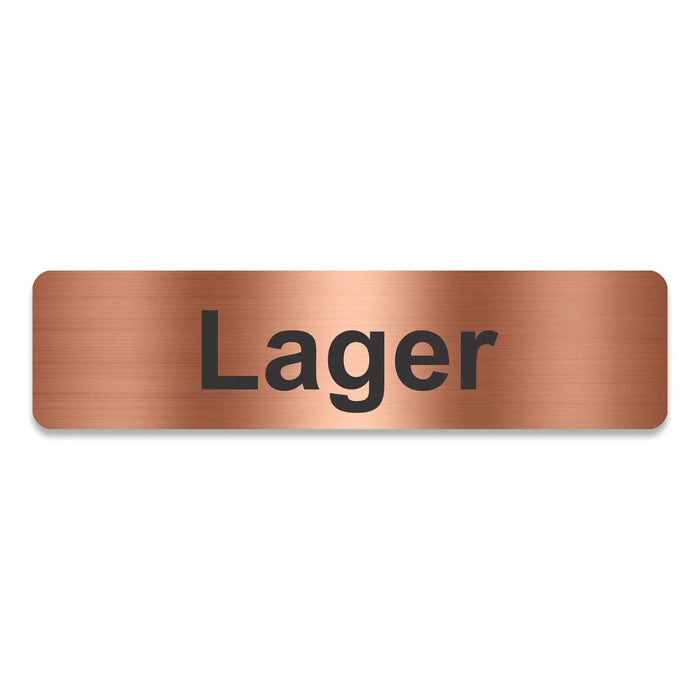 Blacked LaserTEC Leitsysteme - Acryl Schild - Eckig 4 x 16 cm - Selbstklebend - Kupfer gebürstet - Metall-Optik - UV beständig - Für Innen und Außen (Achtung)