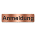 Blacked LaserTEC Leitsysteme - Acryl Schild - Eckig 4 x 16 cm - Selbstklebend - Kupfer gebürstet - Metall-Optik - UV beständig - Für Innen und Außen (Achtung)