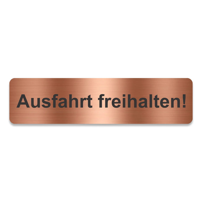 Blacked LaserTEC Leitsysteme - Acryl Schild - Eckig 4 x 16 cm - Selbstklebend - Kupfer gebürstet - Metall-Optik - UV beständig - Für Innen und Außen (Achtung)