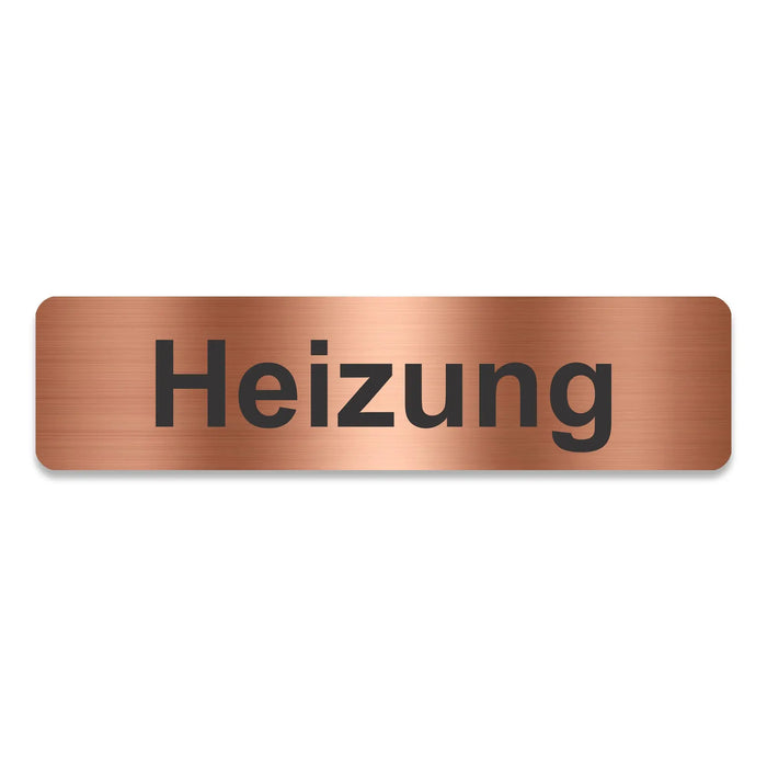 Blacked LaserTEC Leitsysteme - Acryl Schild - Eckig 4 x 16 cm - Selbstklebend - Kupfer gebürstet - Metall-Optik - UV beständig - Für Innen und Außen (Achtung)