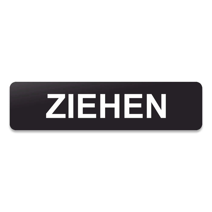 Blacked LaserTEC Leitsysteme - Acryl Schild - Eckig 4 x 16 cm - Selbstklebend - Schwarz Matt - UV beständig - Für Innen und Außen (Achtung)