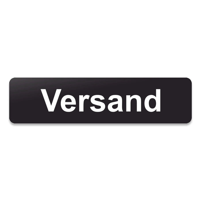 Blacked LaserTEC Leitsysteme - Acryl Schild - Eckig 4 x 16 cm - Selbstklebend - Schwarz Matt - UV beständig - Für Innen und Außen (Achtung)