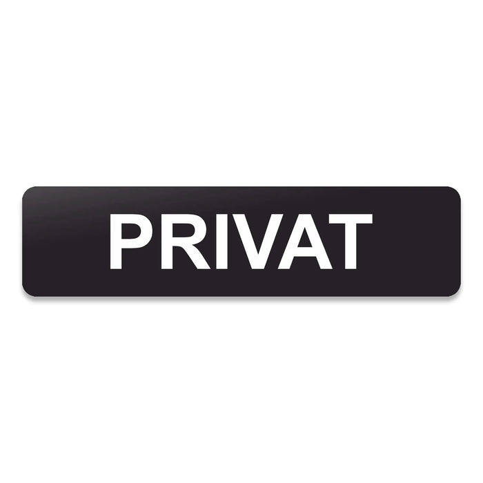 Blacked LaserTEC Leitsysteme - Acryl Schild - Eckig 4 x 16 cm - Selbstklebend - Schwarz Matt - UV beständig - Für Innen und Außen (Achtung)