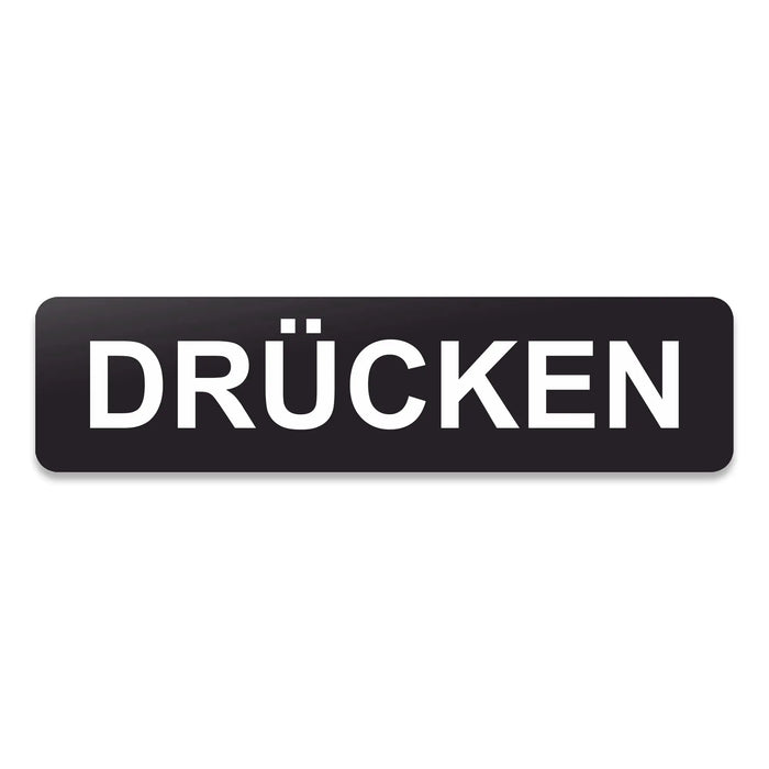 Blacked LaserTEC Leitsysteme - Acryl Schild - Eckig 4 x 16 cm - Selbstklebend - Schwarz Matt - UV beständig - Für Innen und Außen (Achtung)