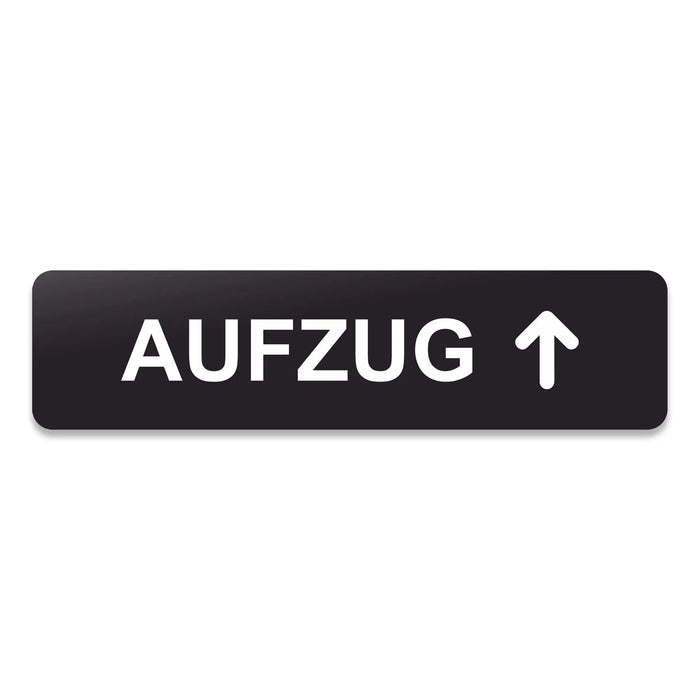 Blacked LaserTEC Leitsysteme - Acryl Schild - Eckig 4 x 16 cm - Selbstklebend - Schwarz Matt - UV beständig - Für Innen und Außen (Achtung)