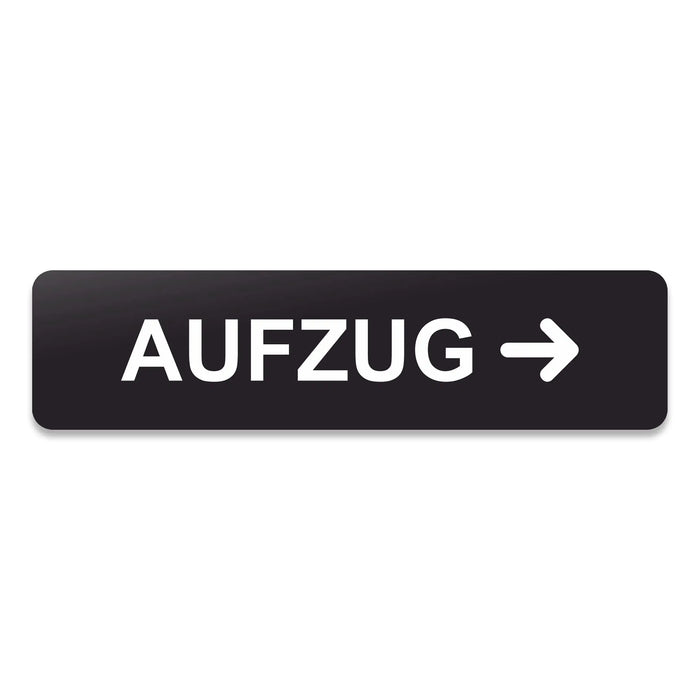 Blacked LaserTEC Leitsysteme - Acryl Schild - Eckig 4 x 16 cm - Selbstklebend - Schwarz Matt - UV beständig - Für Innen und Außen (Achtung)