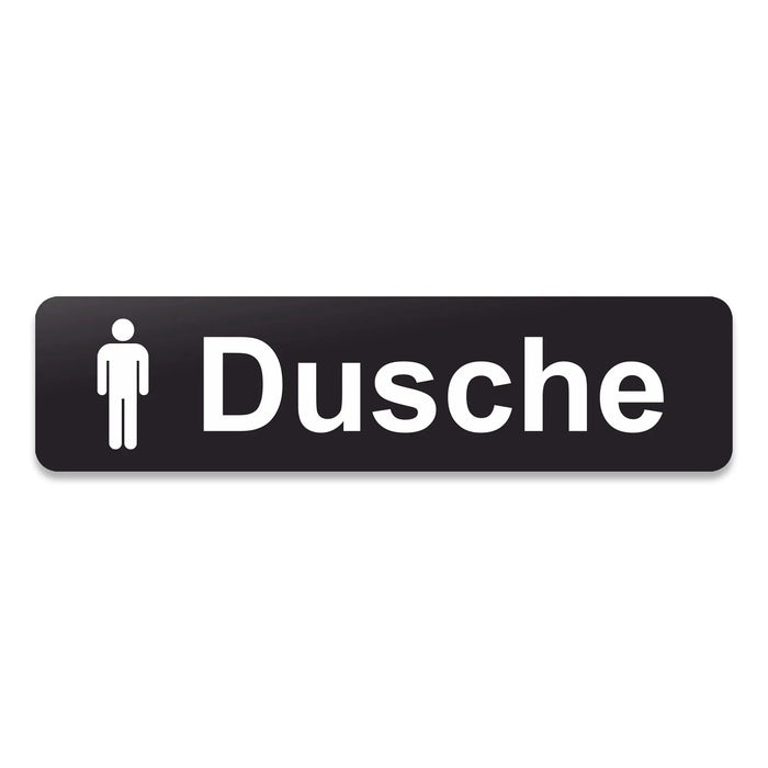 Blacked LaserTEC Leitsysteme - Acryl Schild - Eckig 4 x 16 cm - Selbstklebend - Schwarz Matt - UV beständig - Für Innen und Außen (Achtung)