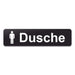 Blacked LaserTEC Leitsysteme - Acryl Schild - Eckig 4 x 16 cm - Selbstklebend - Schwarz Matt - UV beständig - Für Innen und Außen (Achtung)