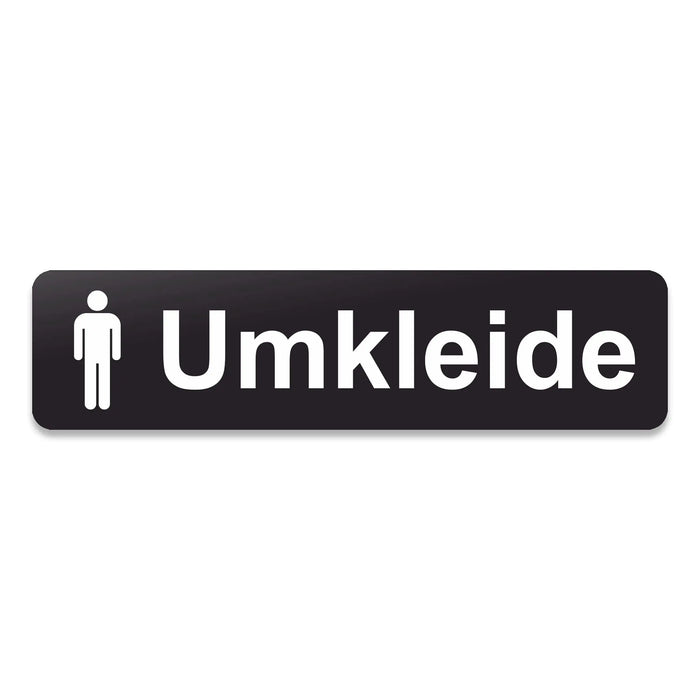 Blacked LaserTEC Leitsysteme - Acryl Schild - Eckig 4 x 16 cm - Selbstklebend - Schwarz Matt - UV beständig - Für Innen und Außen (Achtung)