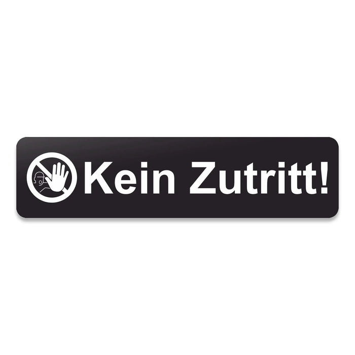 Blacked LaserTEC Leitsysteme - Acryl Schild - Eckig 4 x 16 cm - Selbstklebend - Schwarz Matt - UV beständig - Für Innen und Außen (Achtung)