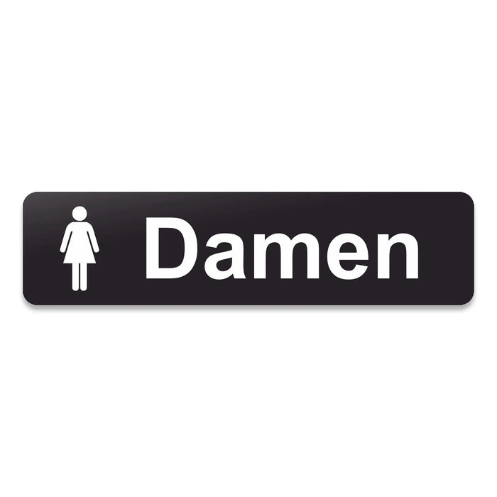 Blacked LaserTEC Leitsysteme - Acryl Schild - Eckig 4 x 16 cm - Selbstklebend - Schwarz Matt - UV beständig - Für Innen und Außen (Achtung)