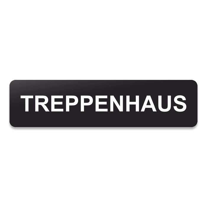 Blacked LaserTEC Leitsysteme - Acryl Schild - Eckig 4 x 16 cm - Selbstklebend - Schwarz Matt - UV beständig - Für Innen und Außen (Achtung)
