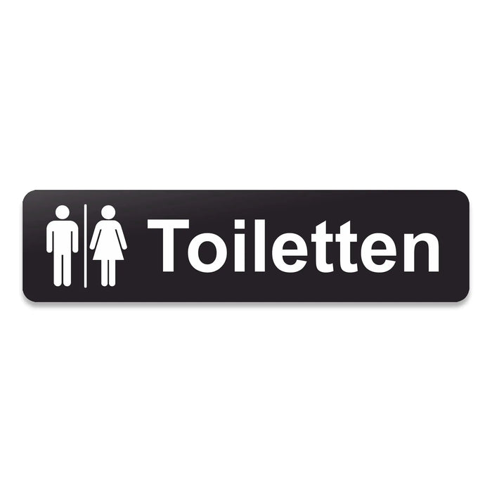 Blacked LaserTEC Leitsysteme - Acryl Schild - Eckig 4 x 16 cm - Selbstklebend - Schwarz Matt - UV beständig - Für Innen und Außen (Achtung)