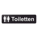 Blacked LaserTEC Leitsysteme - Acryl Schild - Eckig 4 x 16 cm - Selbstklebend - Schwarz Matt - UV beständig - Für Innen und Außen (Achtung)