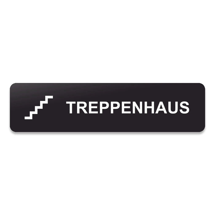 Blacked LaserTEC Leitsysteme - Acryl Schild - Eckig 4 x 16 cm - Selbstklebend - Schwarz Matt - UV beständig - Für Innen und Außen (Achtung)