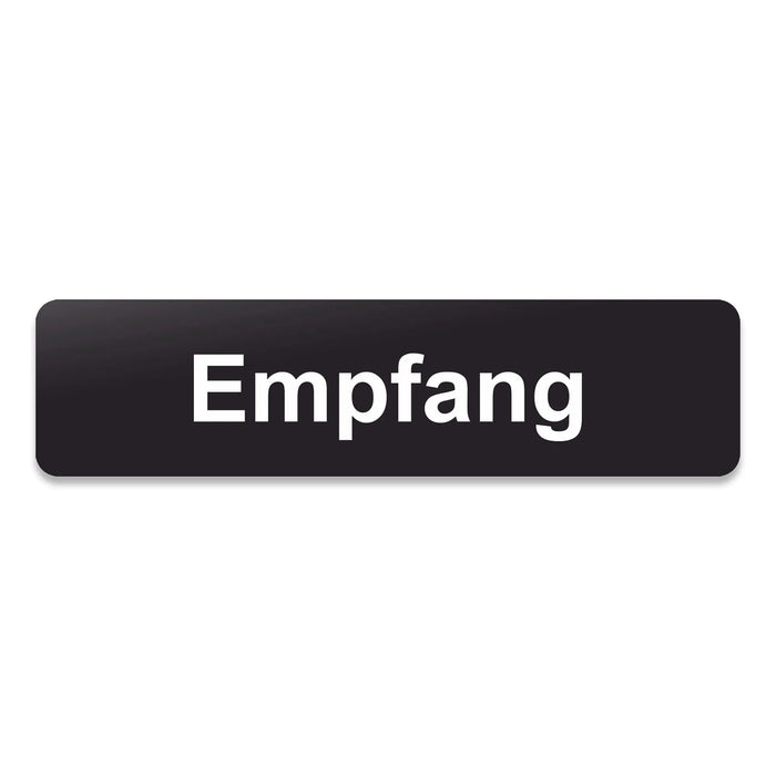 Blacked LaserTEC Leitsysteme - Acryl Schild - Eckig 4 x 16 cm - Selbstklebend - Schwarz Matt - UV beständig - Für Innen und Außen (Achtung)