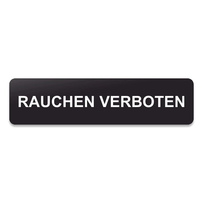 Blacked LaserTEC Leitsysteme - Acryl Schild - Eckig 4 x 16 cm - Selbstklebend - Schwarz Matt - UV beständig - Für Innen und Außen (Achtung)