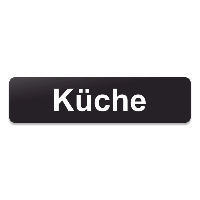 Blacked LaserTEC Leitsysteme - Acryl Schild - Eckig 4 x 16 cm - Selbstklebend - Schwarz Matt - UV beständig - Für Innen und Außen (Achtung)