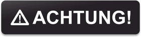 Blacked LaserTEC Leitsysteme - Acryl Schild - Eckig 4 x 16 cm - Selbstklebend - Schwarz Matt - UV beständig - Für Innen und Außen (Achtung)