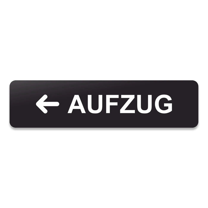Blacked LaserTEC Leitsysteme - Acryl Schild - Eckig 4 x 16 cm - Selbstklebend - Schwarz Matt - UV beständig - Für Innen und Außen (Achtung)
