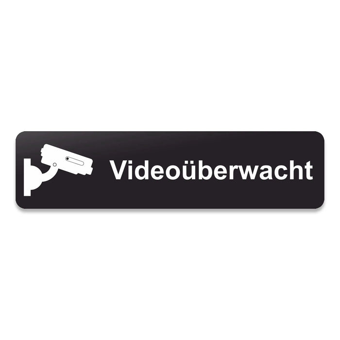 Blacked LaserTEC Leitsysteme - Acryl Schild - Eckig 4 x 16 cm - Selbstklebend - Schwarz Matt - UV beständig - Für Innen und Außen (Achtung)