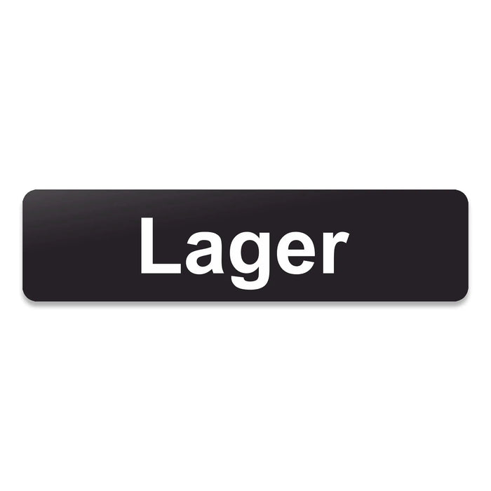 Blacked LaserTEC Leitsysteme - Acryl Schild - Eckig 4 x 16 cm - Selbstklebend - Schwarz Matt - UV beständig - Für Innen und Außen (Achtung)