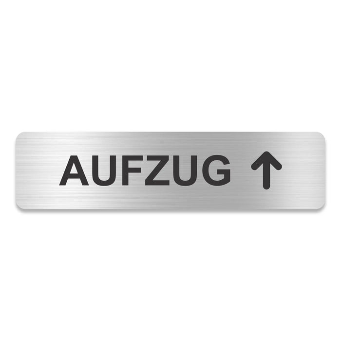 Blacked LaserTEC Leitsysteme - Acryl Schild - Eckig 4 x 16 cm - Selbstklebend - Silber gebürstet - Metall-Optik - UV beständig - Für Innen und Außen (Achtung)