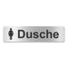 Blacked LaserTEC Leitsysteme - Acryl Schild - Eckig 4 x 16 cm - Selbstklebend - Silber gebürstet - Metall-Optik - UV beständig - Für Innen und Außen (Achtung)