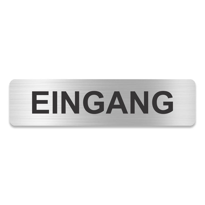 Blacked LaserTEC Leitsysteme - Acryl Schild - Eckig 4 x 16 cm - Selbstklebend - Silber gebürstet - Metall-Optik - UV beständig - Für Innen und Außen (Achtung)