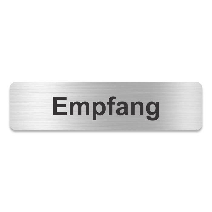 Blacked LaserTEC Leitsysteme - Acryl Schild - Eckig 4 x 16 cm - Selbstklebend - Silber gebürstet - Metall-Optik - UV beständig - Für Innen und Außen (Achtung)