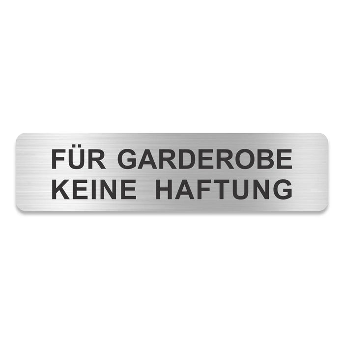 Blacked LaserTEC Leitsysteme - Acryl Schild - Eckig 4 x 16 cm - Selbstklebend - Silber gebürstet - Metall-Optik - UV beständig - Für Innen und Außen (Achtung)