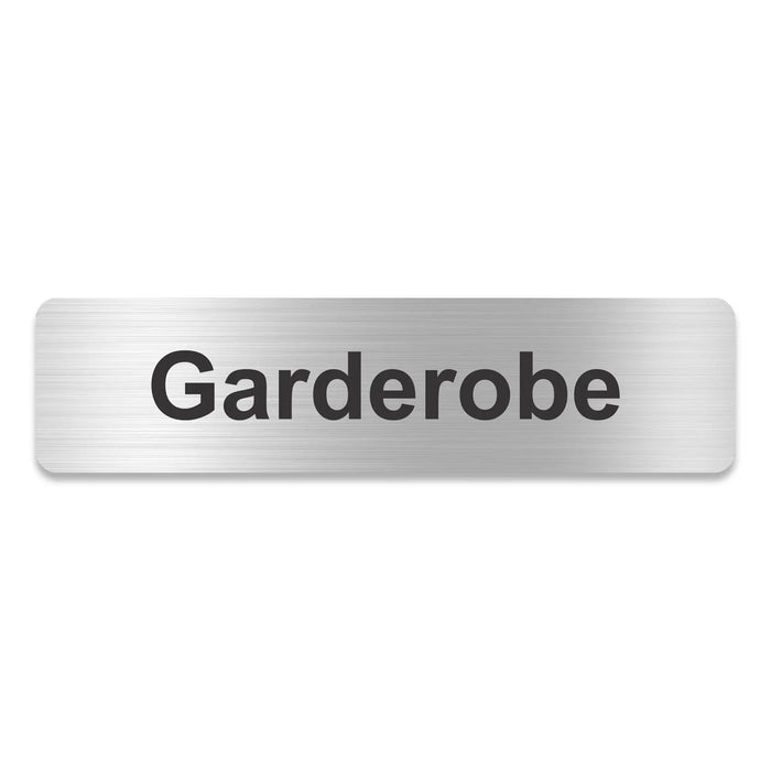 Blacked LaserTEC Leitsysteme - Acryl Schild - Eckig 4 x 16 cm - Selbstklebend - Silber gebürstet - Metall-Optik - UV beständig - Für Innen und Außen (Achtung)
