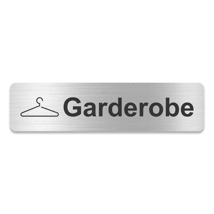 Blacked LaserTEC Leitsysteme - Acryl Schild - Eckig 4 x 16 cm - Selbstklebend - Silber gebürstet - Metall-Optik - UV beständig - Für Innen und Außen (Achtung)