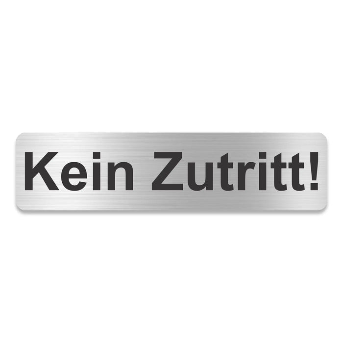 Blacked LaserTEC Leitsysteme - Acryl Schild - Eckig 4 x 16 cm - Selbstklebend - Silber gebürstet - Metall-Optik - UV beständig - Für Innen und Außen (Achtung)