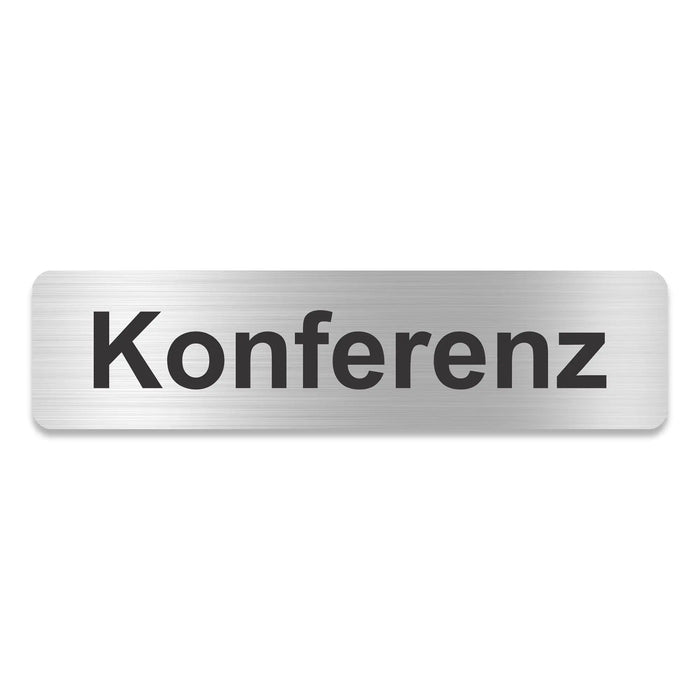 Blacked LaserTEC Leitsysteme - Acryl Schild - Eckig 4 x 16 cm - Selbstklebend - Silber gebürstet - Metall-Optik - UV beständig - Für Innen und Außen (Achtung)