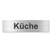 Blacked LaserTEC Leitsysteme - Acryl Schild - Eckig 4 x 16 cm - Selbstklebend - Silber gebürstet - Metall-Optik - UV beständig - Für Innen und Außen (Achtung)