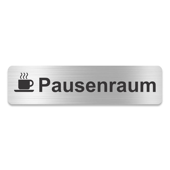 Blacked LaserTEC Leitsysteme - Acryl Schild - Eckig 4 x 16 cm - Selbstklebend - Silber gebürstet - Metall-Optik - UV beständig - Für Innen und Außen (Achtung)