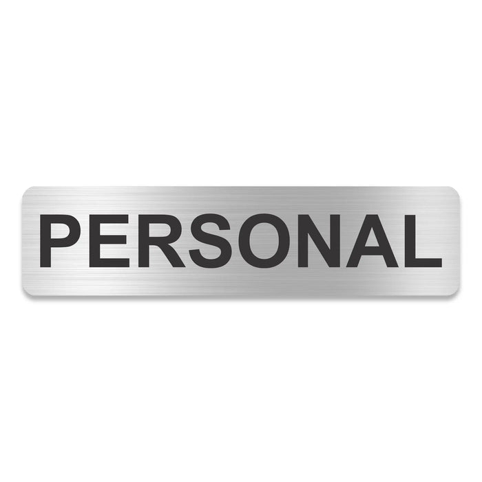 Blacked LaserTEC Leitsysteme - Acryl Schild - Eckig 4 x 16 cm - Selbstklebend - Silber gebürstet - Metall-Optik - UV beständig - Für Innen und Außen (Achtung)