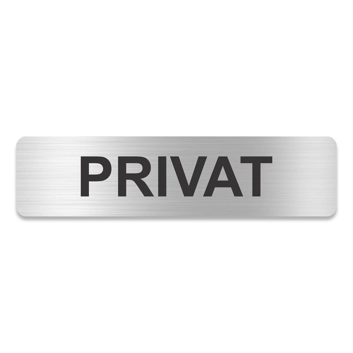 Blacked LaserTEC Leitsysteme - Acryl Schild - Eckig 4 x 16 cm - Selbstklebend - Silber gebürstet - Metall-Optik - UV beständig - Für Innen und Außen (Achtung)