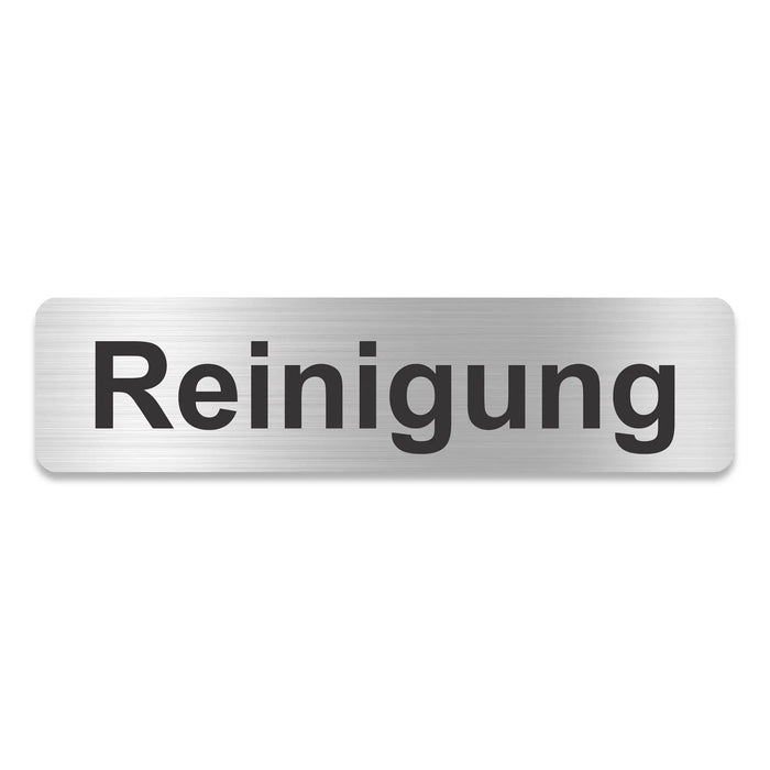 Blacked LaserTEC Leitsysteme - Acryl Schild - Eckig 4 x 16 cm - Selbstklebend - Silber gebürstet - Metall-Optik - UV beständig - Für Innen und Außen (Achtung)