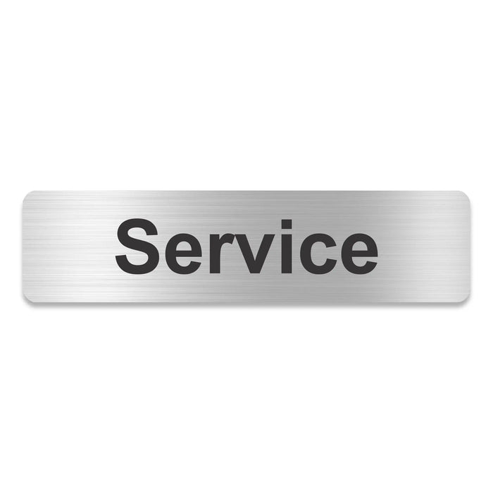 Blacked LaserTEC Leitsysteme - Acryl Schild - Eckig 4 x 16 cm - Selbstklebend - Silber gebürstet - Metall-Optik - UV beständig - Für Innen und Außen (Achtung)