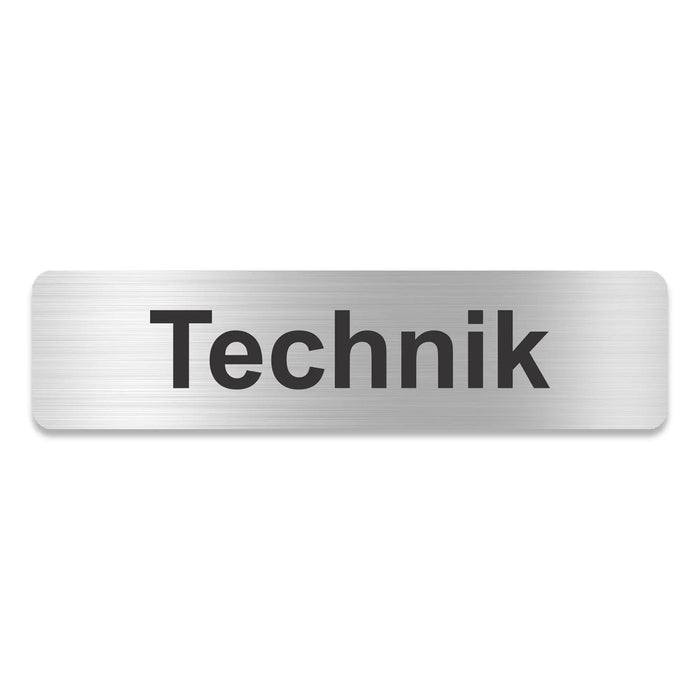 Blacked LaserTEC Leitsysteme - Acryl Schild - Eckig 4 x 16 cm - Selbstklebend - Silber gebürstet - Metall-Optik - UV beständig - Für Innen und Außen (Achtung)